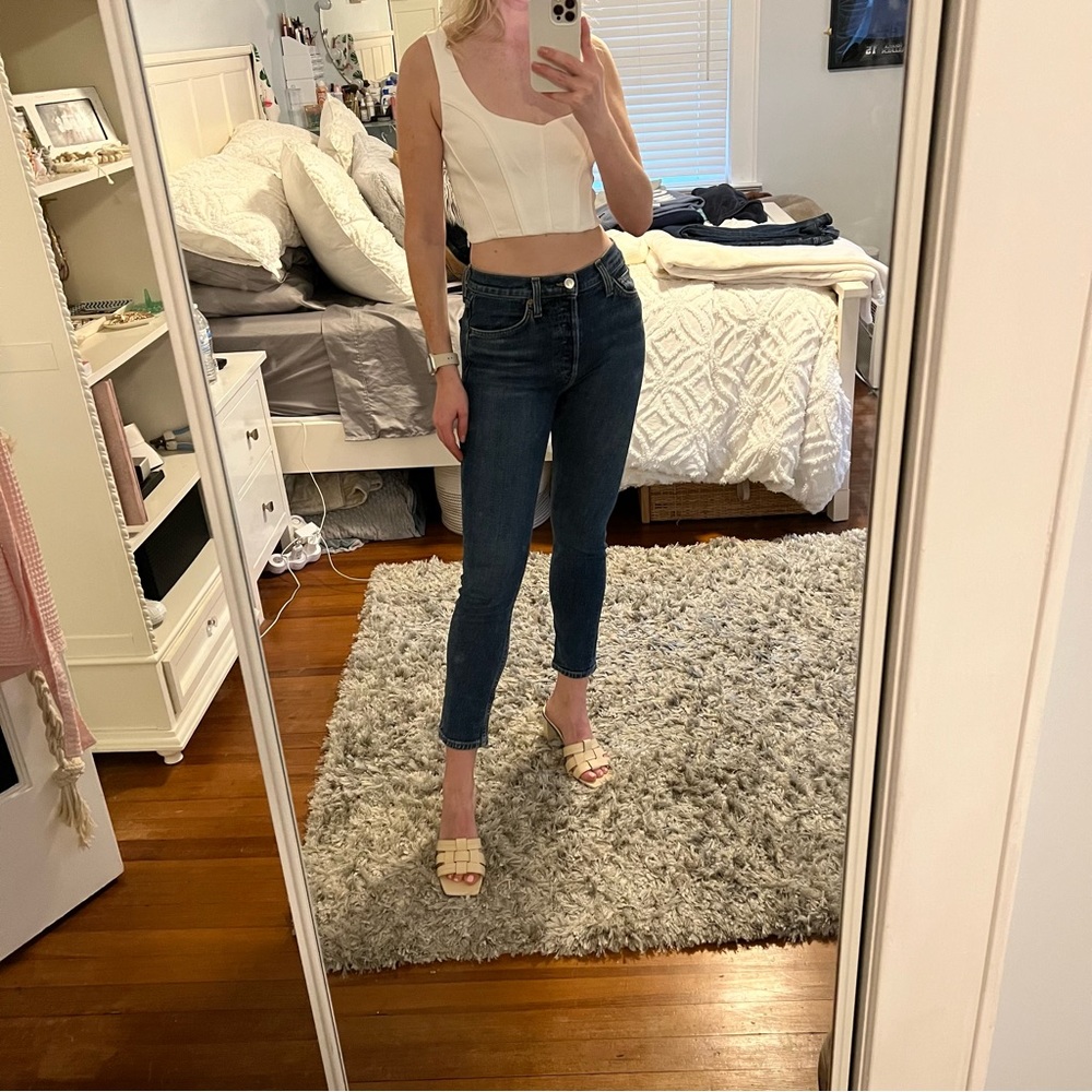 Re Done High Waisted Blue Jeans